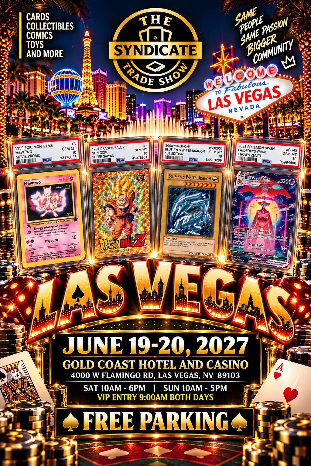 Las Vegas June 19–20, 2027 Syndicate Trade Show vendor tables at Gold Coast Hotel and Casino